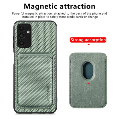 For Samsung Galaxy A13 5G Carbon Fiber Leather Card Magsafe Magnetic Phone Case(Green) by buy2fix