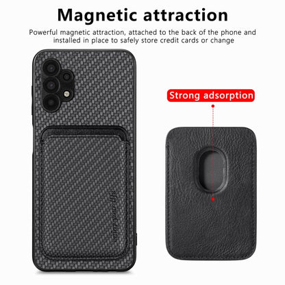 For Samsung Galaxy A32 5G Carbon Fiber Leather Card Magsafe Magnetic Phone Case(Black) by buy2fix