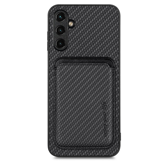 For Samsung Galaxy A54 5G Carbon Fiber Leather Card Magsafe Magnetic Phone Case(Black)