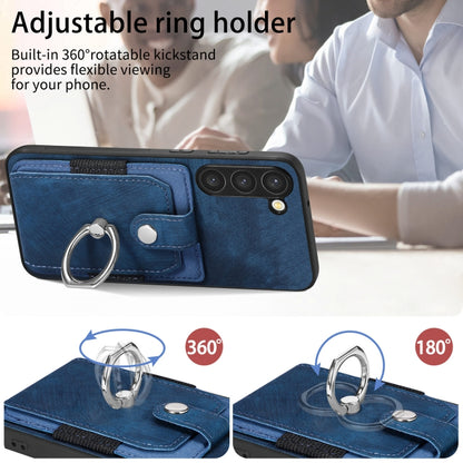 For Samsung Galaxy S20 FE Retro Skin-feel Ring Card Wallet Phone Case(Blue) by buy2fix