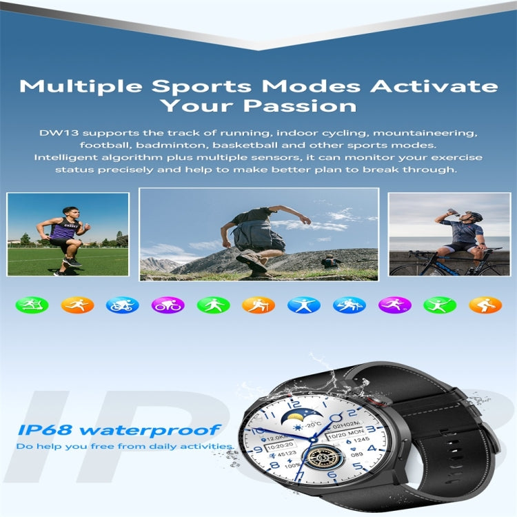 DW13 1.5 inch Color Screen Smart Watch,Support Heart Rate Monitoring / Blood Pressure Monitoring(Black) by buy2fix