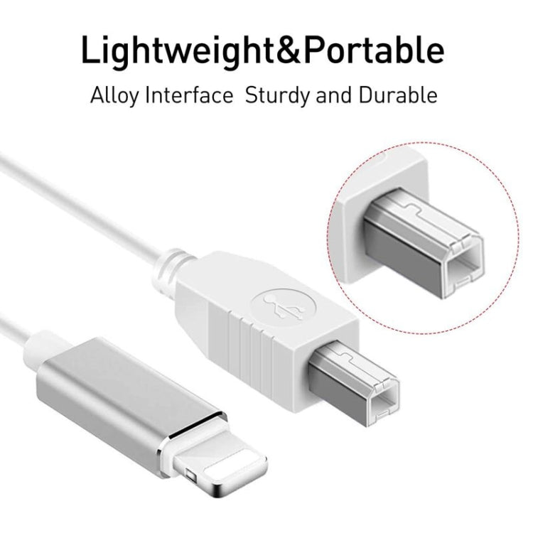 1m 8 Pin to USB-B MIDI Cable for iPad / iPhone - Multifunction Cable by buy2fix | Online Shopping UK | buy2fix