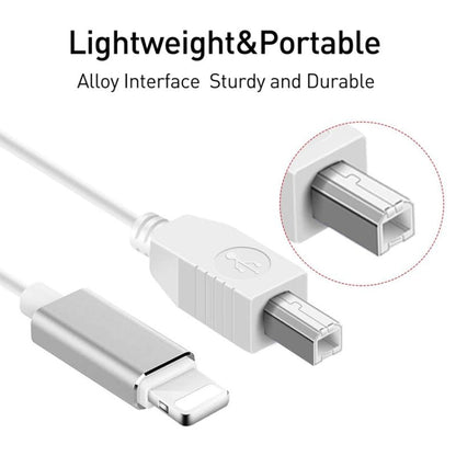 1m 8 Pin to USB-B MIDI Cable for iPad / iPhone - Multifunction Cable by buy2fix | Online Shopping UK | buy2fix