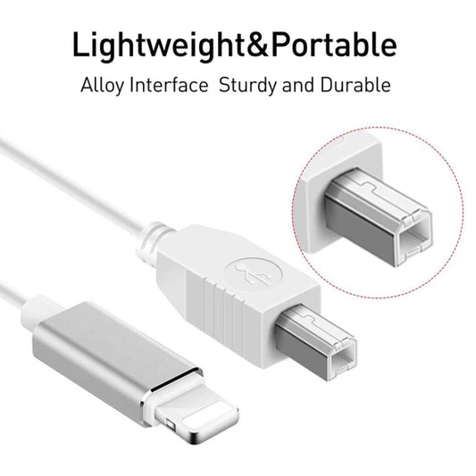 1m 8 Pin to USB-B MIDI Cable for iPad / iPhone - Multifunction Cable by buy2fix | Online Shopping UK | buy2fix
