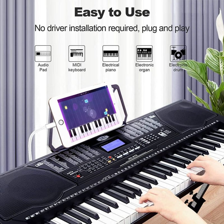 1m 8 Pin to USB-B MIDI Cable for iPad / iPhone - Multifunction Cable by buy2fix | Online Shopping UK | buy2fix