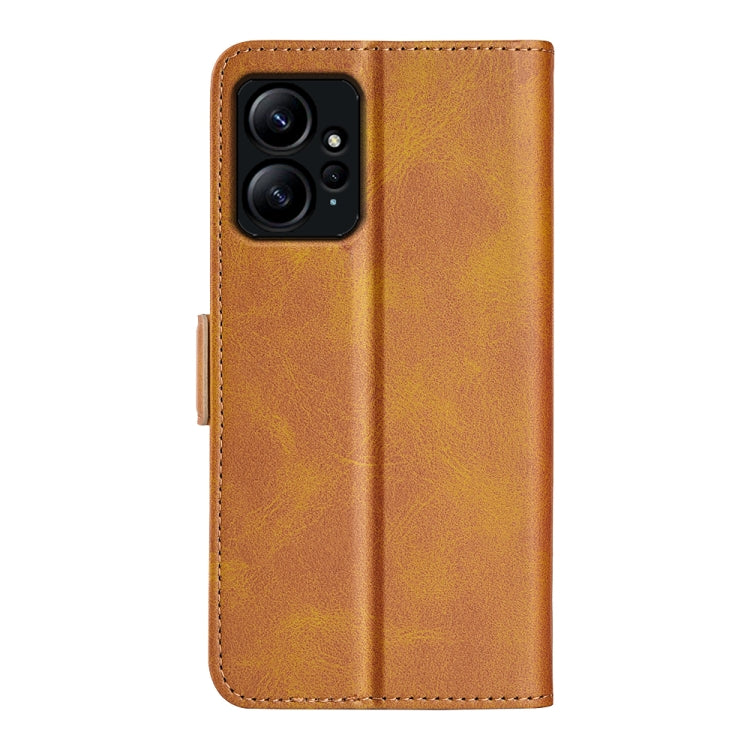 For Xiaomi Redmi Note 12 4G Global Dual-side Magnetic Buckle Horizontal Flip Leather Phone Case(Yellow) by buy2fix