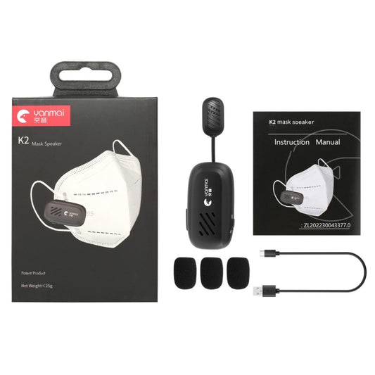 Yanmai K2 Portable Mini Wireless Bluetooth Lapel Microphone(Black) - Microphone by Yanmai | Online Shopping UK | buy2fix