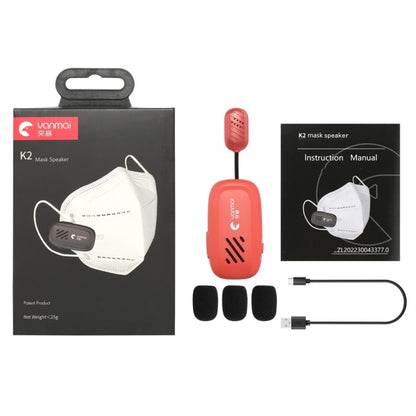 Yanmai K2 Portable Mini Wireless Bluetooth Lapel Microphone(Red) - Microphone by Yanmai | Online Shopping UK | buy2fix