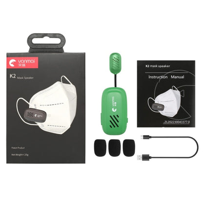 Yanmai K2 Portable Mini Wireless Bluetooth Lapel Microphone(Green) - Microphone by Yanmai | Online Shopping UK | buy2fix