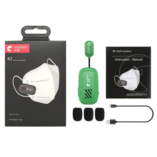 Yanmai K2 Portable Mini Wireless Bluetooth Lapel Microphone(Green) - Microphone by Yanmai | Online Shopping UK | buy2fix