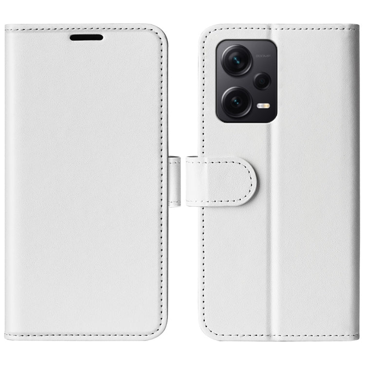 For Xiaomi Redmi Note 12 Pro+ Global R64 Texture Horizontal Flip Leather Phone Case(White) by buy2fix