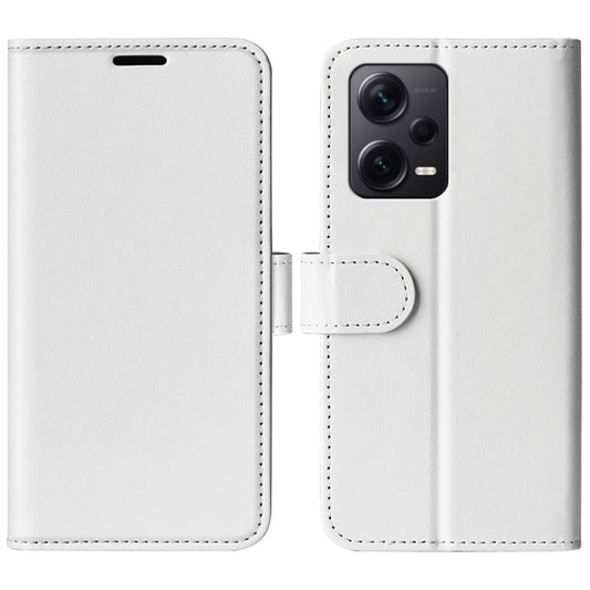 For Xiaomi Redmi Note 12 Pro+ Global R64 Texture Horizontal Flip Leather Phone Case(White) by buy2fix