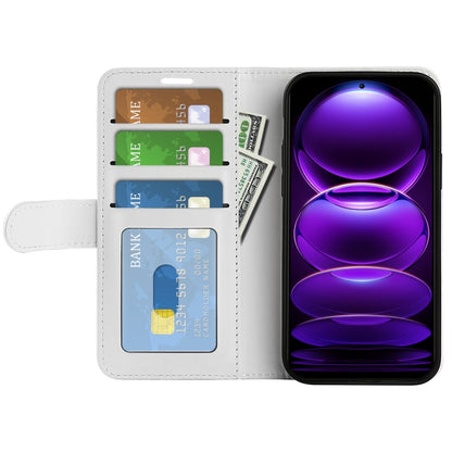 For Xiaomi Redmi Note 12 Pro+ Global R64 Texture Horizontal Flip Leather Phone Case(White) by buy2fix