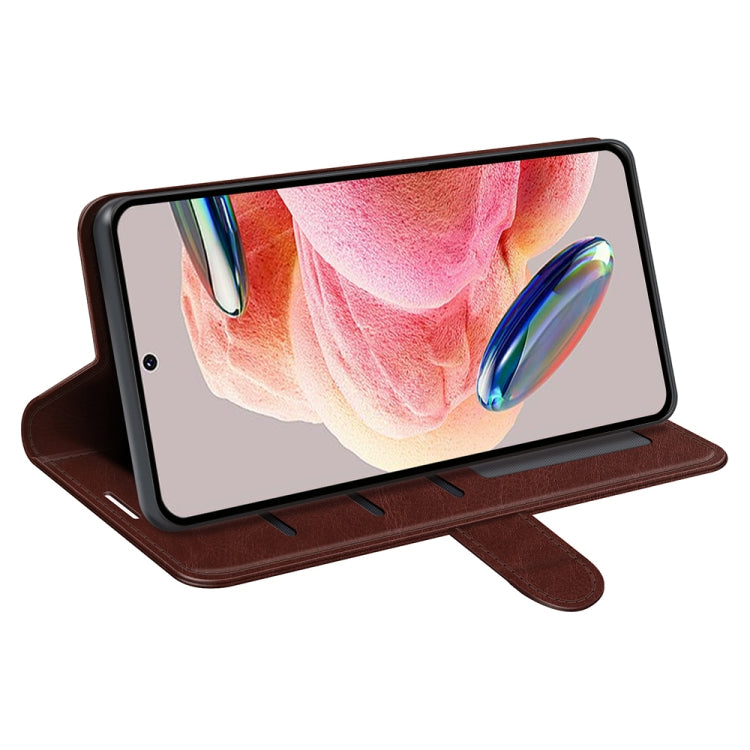 For Xiaomi Redmi Note 12 4G Global R64 Texture Horizontal Flip Leather Phone Case(Brown) by buy2fix