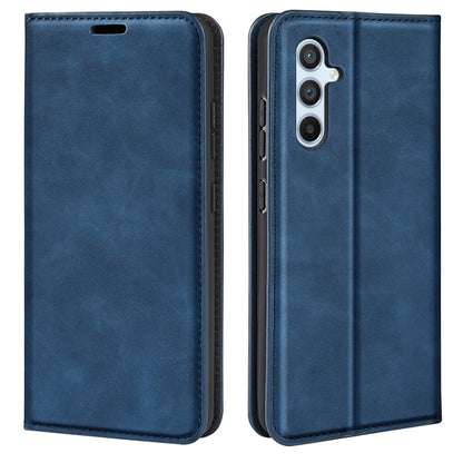 For Samsung Galaxy A54 5G Retro-skin Magnetic Suction Leather Phone Case(Dark Blue) by buy2fix