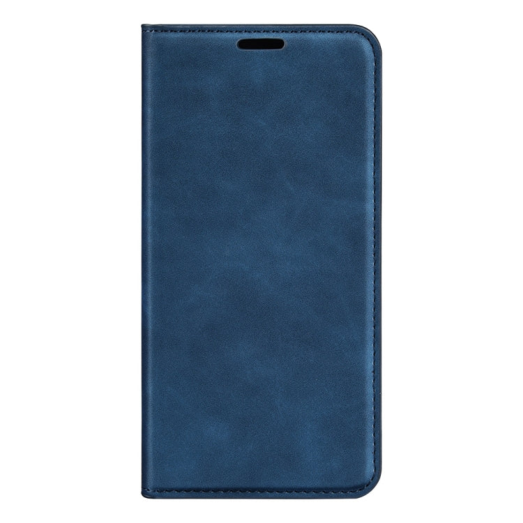 For Samsung Galaxy A54 5G Retro-skin Magnetic Suction Leather Phone Case(Dark Blue) by buy2fix