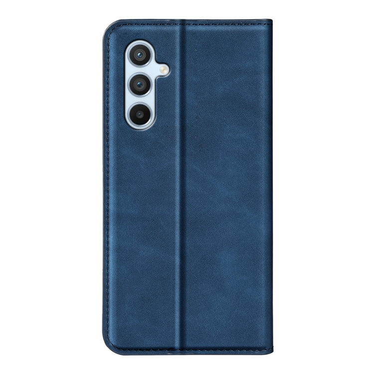 For Samsung Galaxy A54 5G Retro-skin Magnetic Suction Leather Phone Case(Dark Blue) by buy2fix