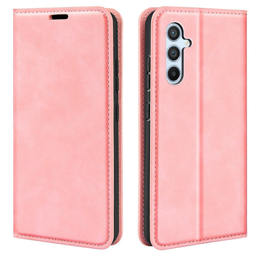 For Samsung Galaxy A54 5G Retro-skin Magnetic Suction Leather Phone Case(Pink) by buy2fix