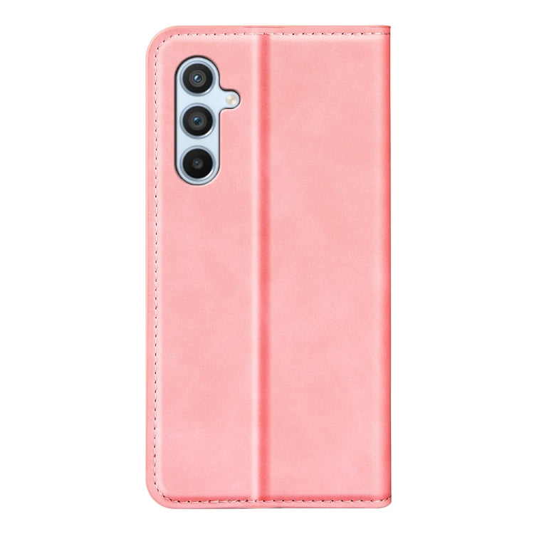 For Samsung Galaxy A54 5G Retro-skin Magnetic Suction Leather Phone Case(Pink) by buy2fix