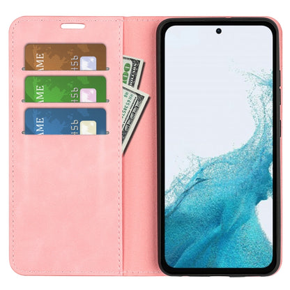 For Samsung Galaxy A54 5G Retro-skin Magnetic Suction Leather Phone Case(Pink) by buy2fix