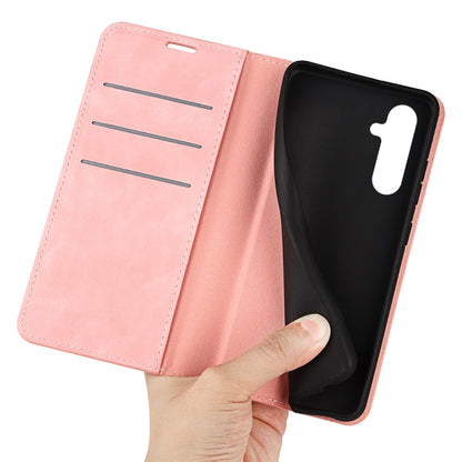 For Samsung Galaxy A54 5G Retro-skin Magnetic Suction Leather Phone Case(Pink) by buy2fix