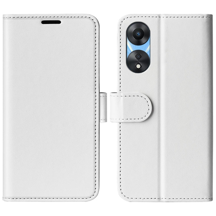 For OPPO A58 R64 Texture Horizontal Flip Leather Phone Case(White) by buy2fix