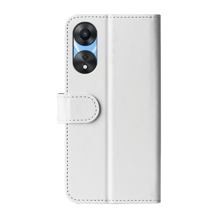 For OPPO A58 R64 Texture Horizontal Flip Leather Phone Case(White) by buy2fix