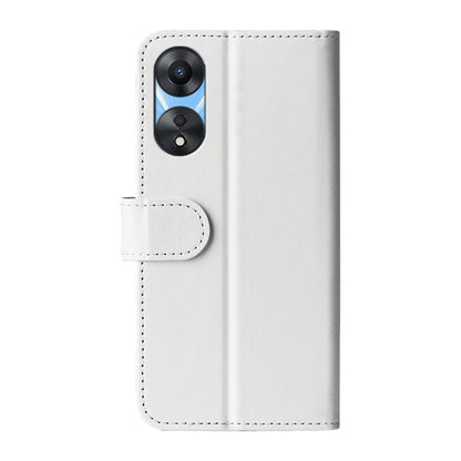 For OPPO A58 R64 Texture Horizontal Flip Leather Phone Case(White) by buy2fix