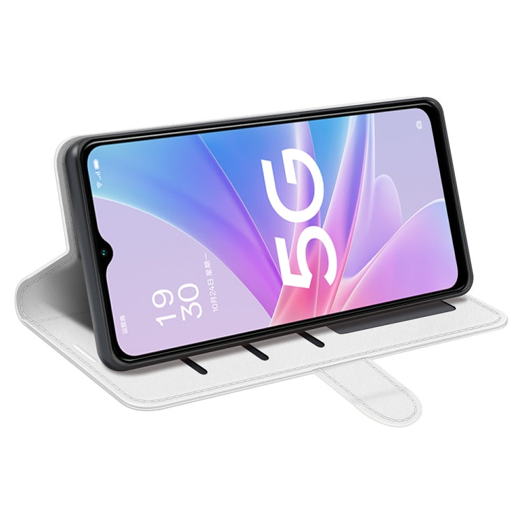 For OPPO A58 R64 Texture Horizontal Flip Leather Phone Case(White) by buy2fix