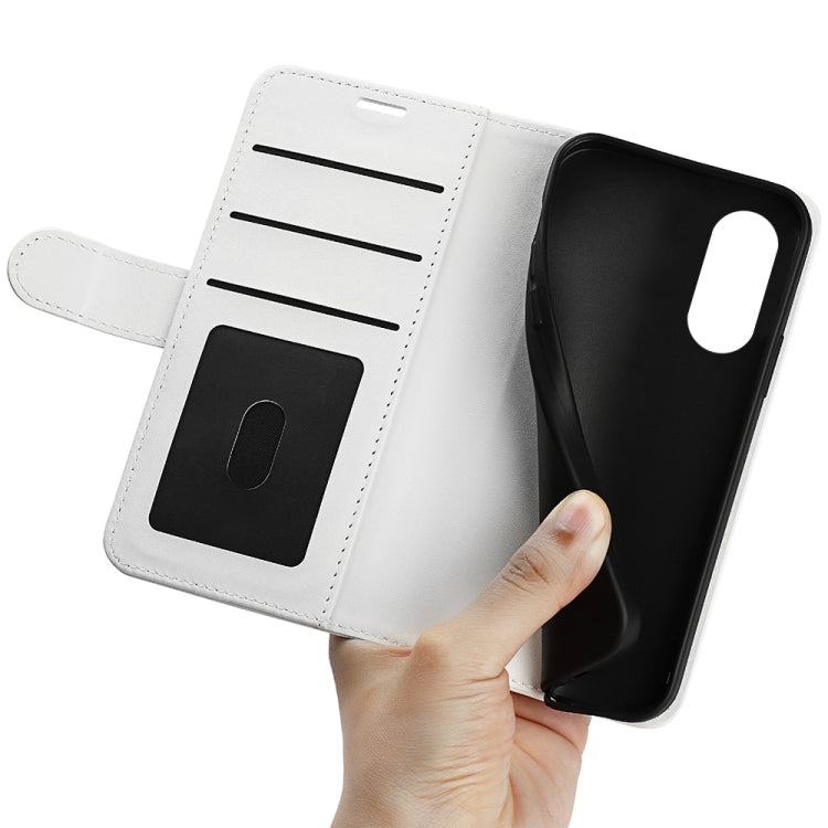 For OPPO A58 R64 Texture Horizontal Flip Leather Phone Case(White) by buy2fix