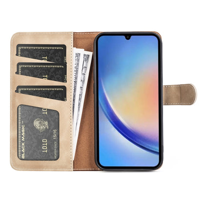 For Samsung Galaxy A34 5G Stitching Horizontal Flip Leather Phone Case(Yellow) by buy2fix