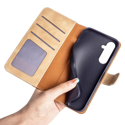 For Samsung Galaxy A34 5G Stitching Horizontal Flip Leather Phone Case(Yellow) by buy2fix