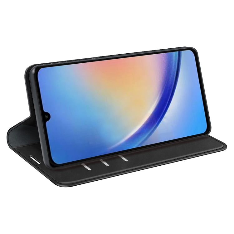For Samsung Galaxy A34 5G Retro-skin Magnetic Suction Leather Phone Case(Black) by buy2fix