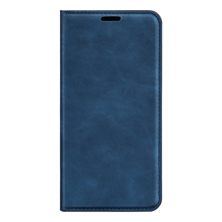 For Samsung Galaxy A34 5G Retro-skin Magnetic Suction Leather Phone Case(Dark Blue) by buy2fix