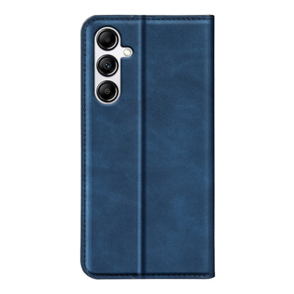 For Samsung Galaxy A34 5G Retro-skin Magnetic Suction Leather Phone Case(Dark Blue) by buy2fix
