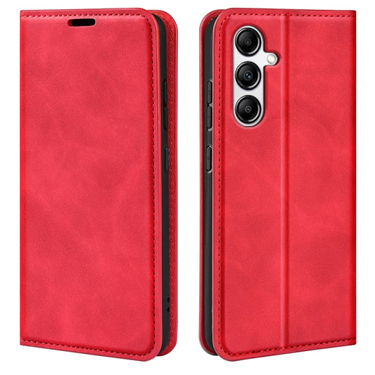 For Samsung Galaxy A34 5G Retro-skin Magnetic Suction Leather Phone Case(Red) by buy2fix