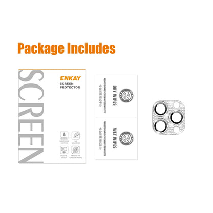 For iPhone 12 Pro ENKAY Hat-Prince Blink Diamond Camera Lens Aluminium Alloy Tempered Glass FilmBlack) - iPhone 12 / 12 Pro Tempered Glass by ENKAY | Online Shopping UK | buy2fix