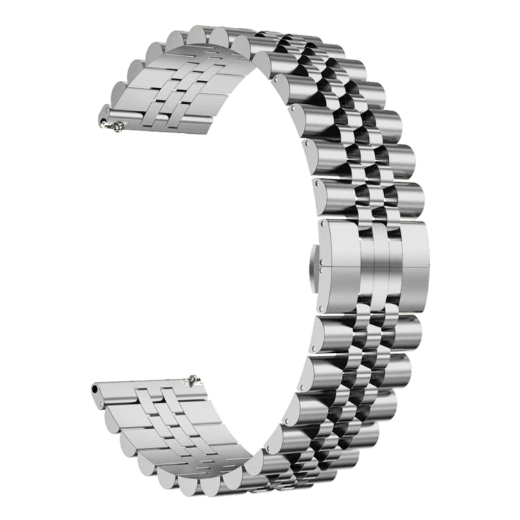 For Huawei Watch GT3 46mm Five Bull Half Round Stainless Steel Watch Band + Strap Removal Tool(Silver) by buy2fix