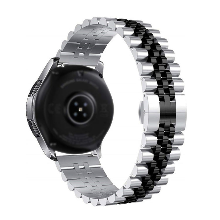 For Huawei Watch 3 / 3 Pro Five Bull Half Round Stainless Steel Watch Band + Strap Removal Tool(Silver+Black) by buy2fix