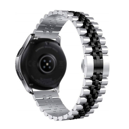 For Huawei Watch 3 / 3 Pro Five Bull Half Round Stainless Steel Watch Band + Strap Removal Tool(Silver+Black) by buy2fix
