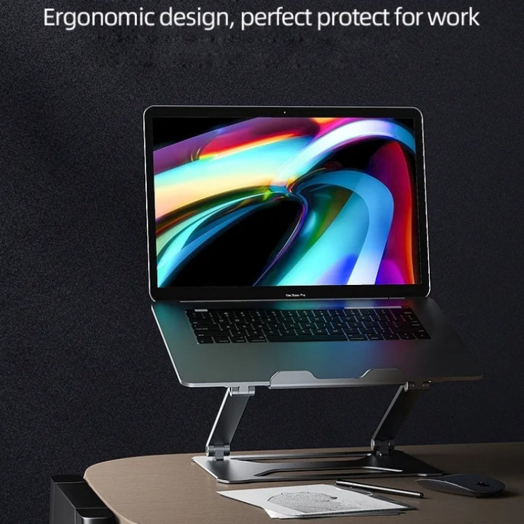 Boneruy P18 Ergonomic Desk Aluminum Holder for 14-17.3 Inch Laptops(Silver) by buy2fix