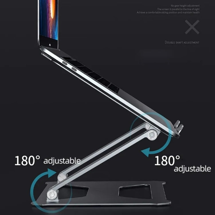 Boneruy P18 Ergonomic Desk Aluminum Holder for 14-17.3 Inch Laptops(Silver) by buy2fix