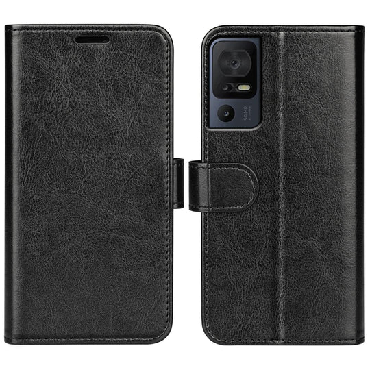 Pour TCL 40 SE R64 Texture Étui de téléphone en cuir à rabat horizontal (Noir)
