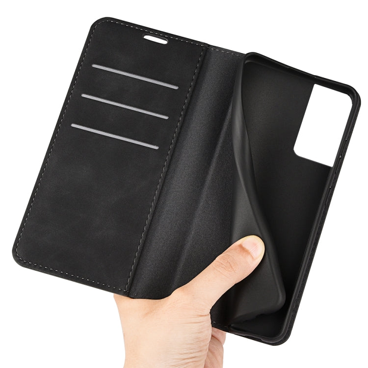 For TCL 40 SE Retro-skin  Magnetic Suction Leather Phone Case(Black) - TCL by buy2fix | Online Shopping UK | buy2fix