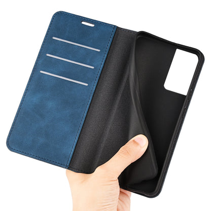 For TCL 40 SE Retro-skin  Magnetic Suction Leather Phone Case(Dark Blue) - TCL by buy2fix | Online Shopping UK | buy2fix