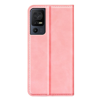 For TCL 40 SE Retro-skin  Magnetic Suction Leather Phone Case(Pink) - TCL by buy2fix | Online Shopping UK | buy2fix