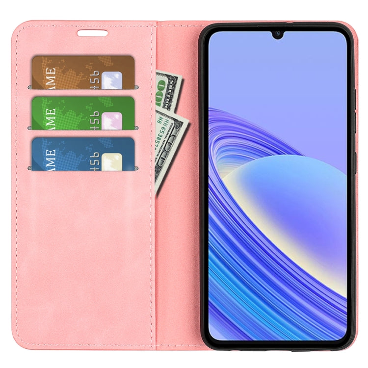 For TCL 40 SE Retro-skin  Magnetic Suction Leather Phone Case(Pink) - TCL by buy2fix | Online Shopping UK | buy2fix