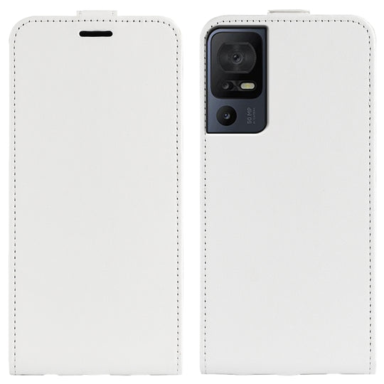 Pour TCL 40 SE R64 Étui de téléphone en cuir à rabat vertical texturé (blanc)