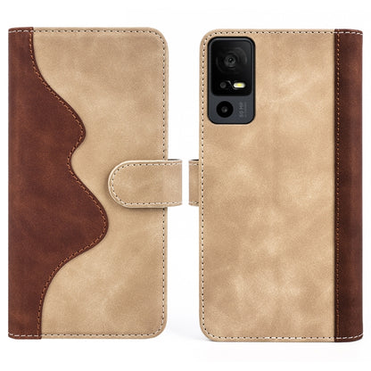 For TCL 40R Stitching Horizontal Flip Leather Phone Case(Yellow) - TCL by buy2fix | Online Shopping UK | buy2fix