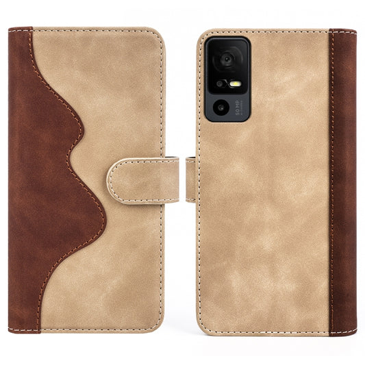 For TCL 40R Stitching Horizontal Flip Leather Phone Case(Yellow) - TCL by buy2fix | Online Shopping UK | buy2fix